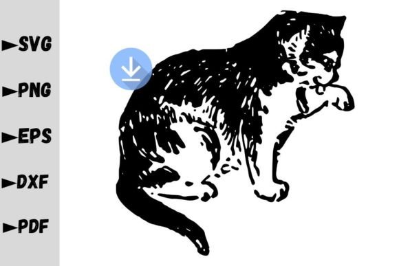 Cute Kitty SVG Silhouette for Embroidery Projects