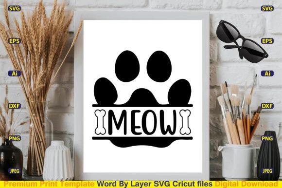 Meow SVG Design Vector Cut Files Review